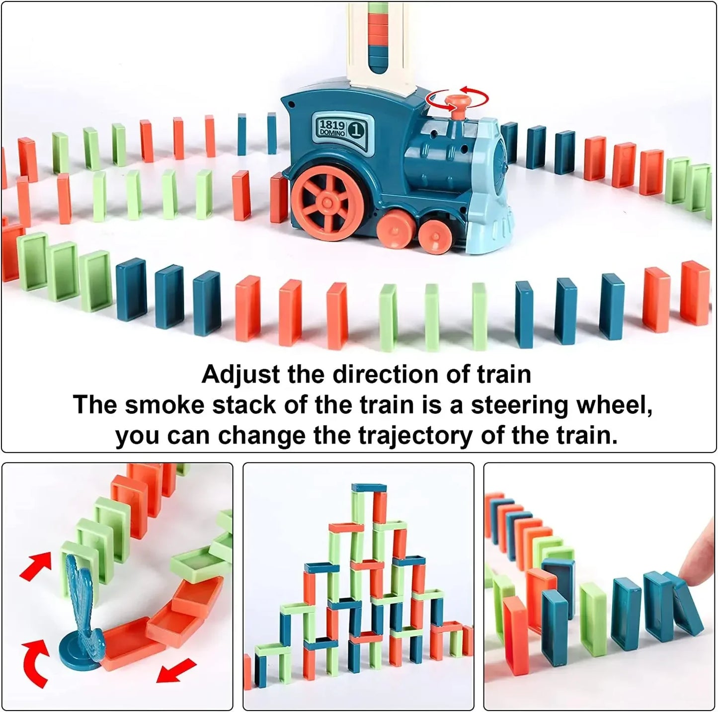 Automatic Domino Train Set – Educational DIY Toy for Kids
