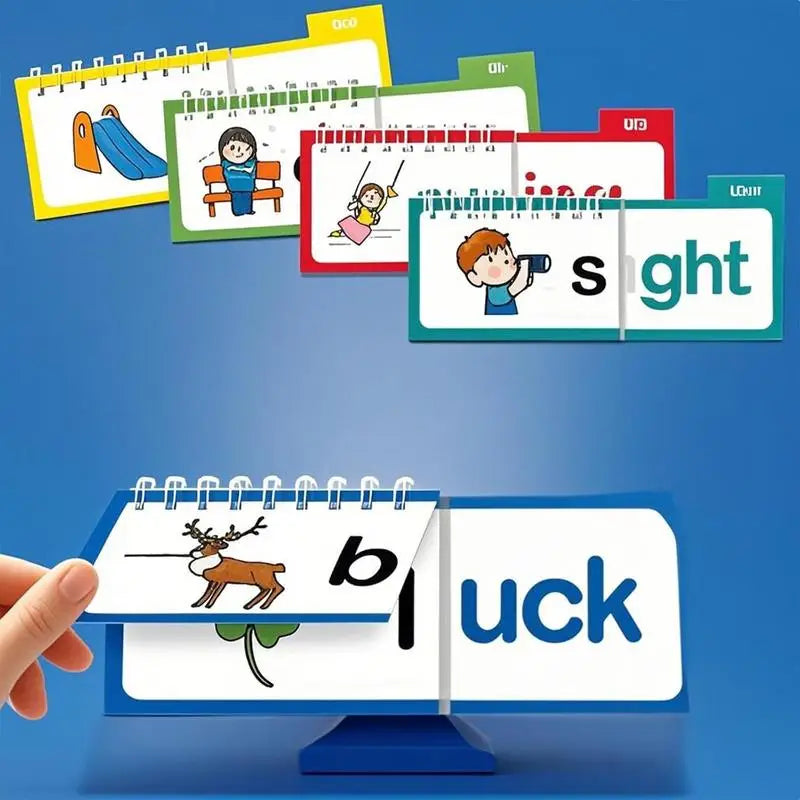 Phonics Flash Cards & Rhyming Flip Book for Kids