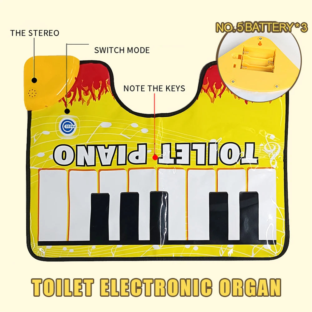 Toilet Piano Mat – Funny Musical Rug – Size Reference | Toki Toy Box
