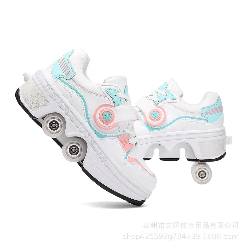 Transform Roller Shoes With Hidden Wheels