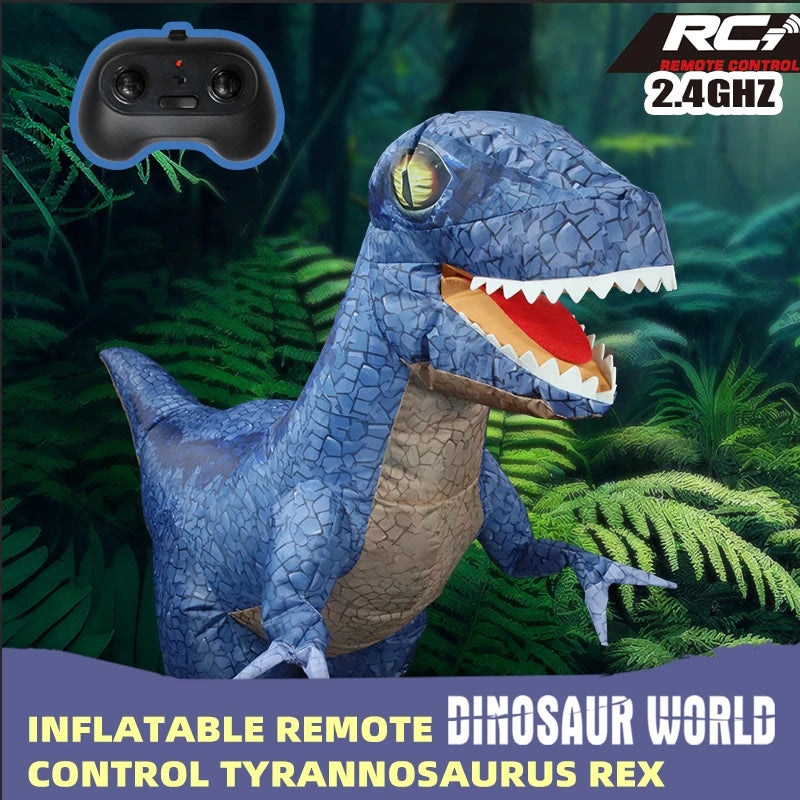 Extra Large Remote Control Tyrannosaurus Rex - Walking, Screaming, Inflatable Dinosaur Toy – Side View | Toki Toy Box