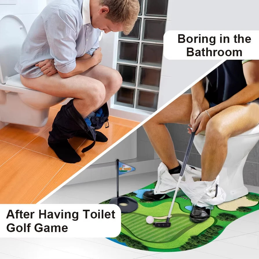Toilet Golf Set – Bathroom Putting Green Gag Gift