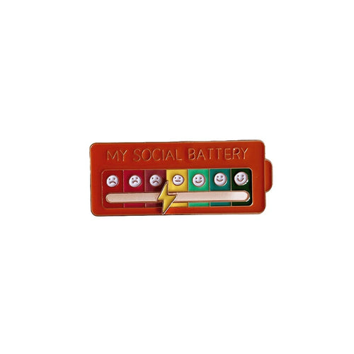 Social Battery Mood Pin – Funny Outfit Badge | Toki Toy Box - Toki Toy Box
