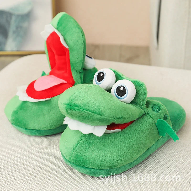 Crocodile Slippers – Funny Moving Mouth Cozy Home Shoes