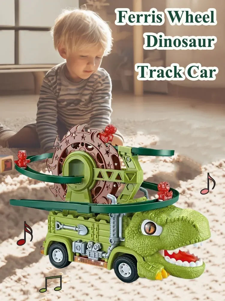 Dino Track Climber Car Toy – Lights & Music Fun Kids – Side View | Toki Toy Box