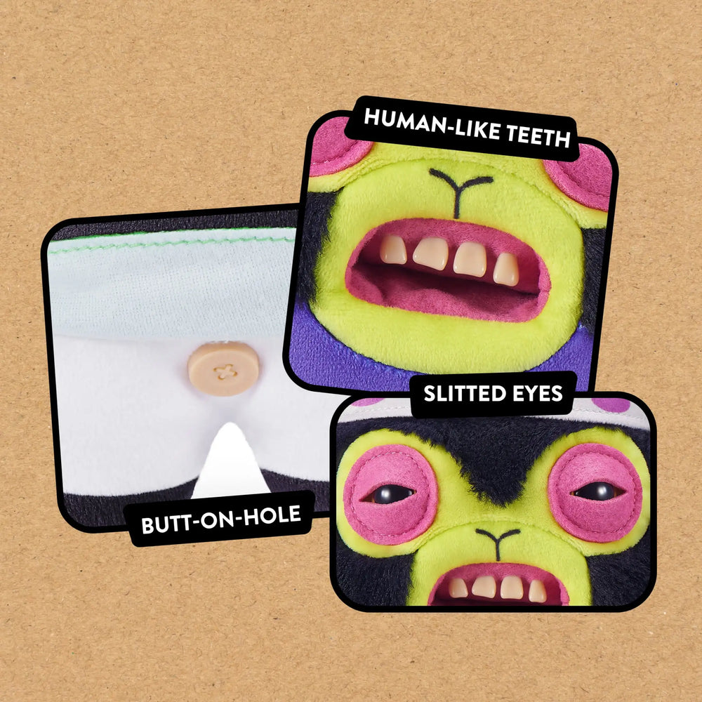 Ugly Teeth Monster Plush – Quirky Collectible | Toki Toy Box – Side View | Toki Toy Box