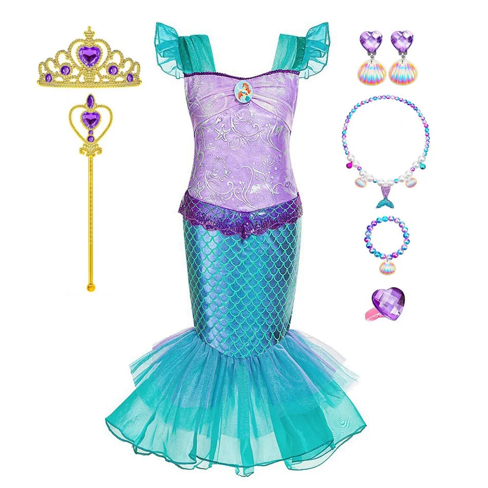 Sparkling Ocean Princess Dress for Kids