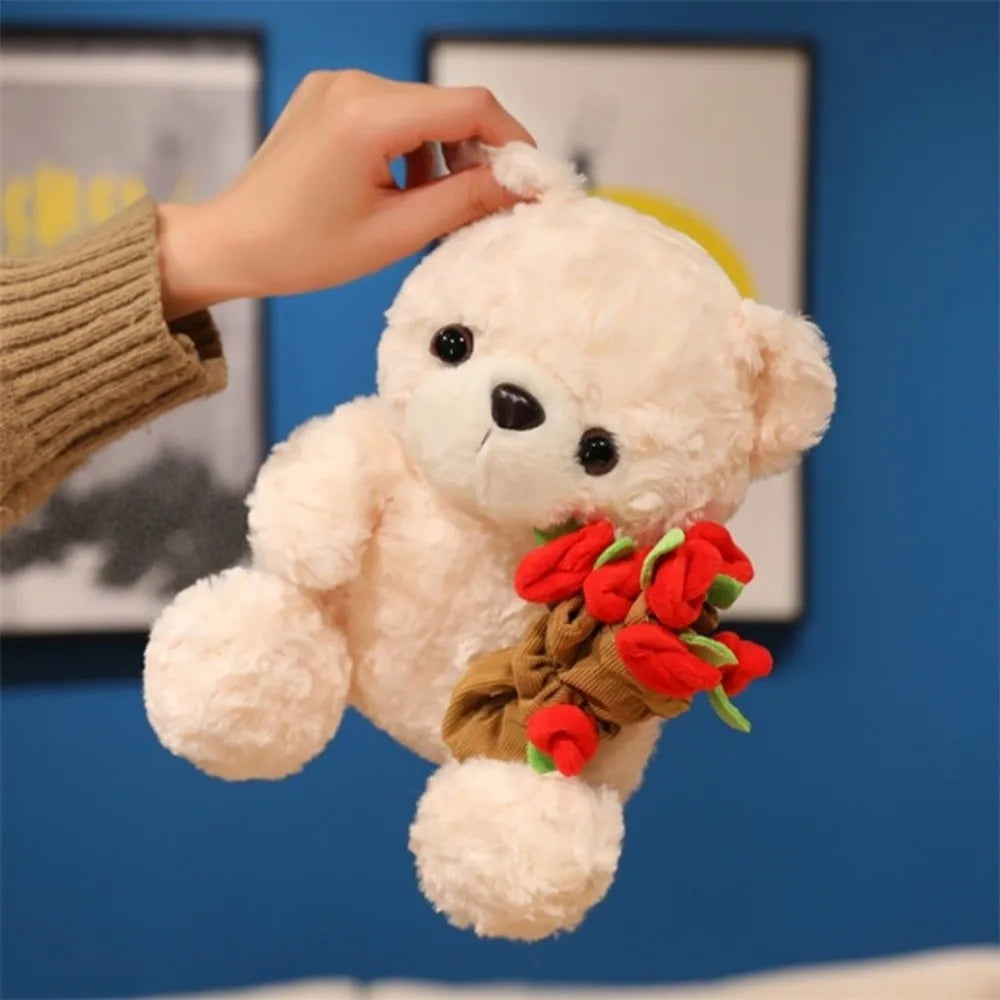 Rose Heart Teddy Plush – Cute Gift Bear - Toki Toy Box