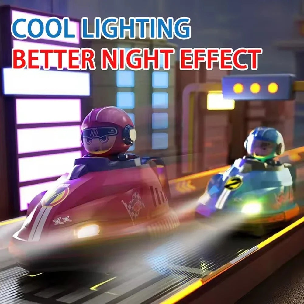RC Battle Bumper Car – 2 Player Eject Game with Lights & Sound – Size Reference | Toki Toy Box