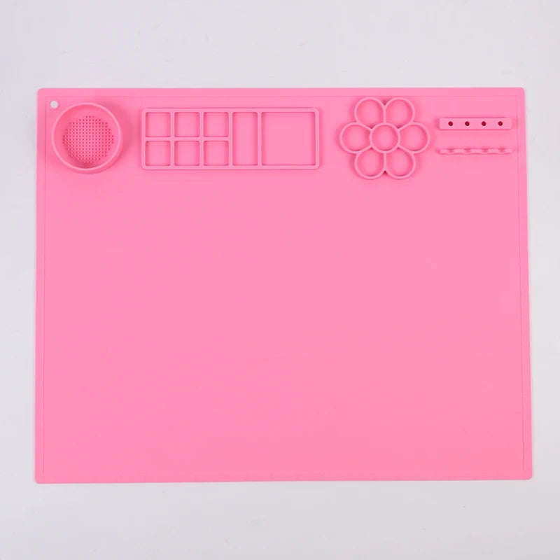 Silicone Art Mat with Brush Holder for Creative Kids