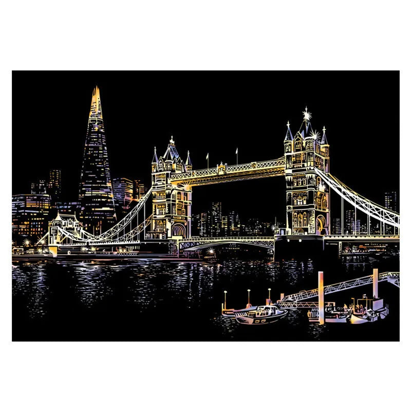Scratch Art City Landmarks Kit – Creative DIY Decor