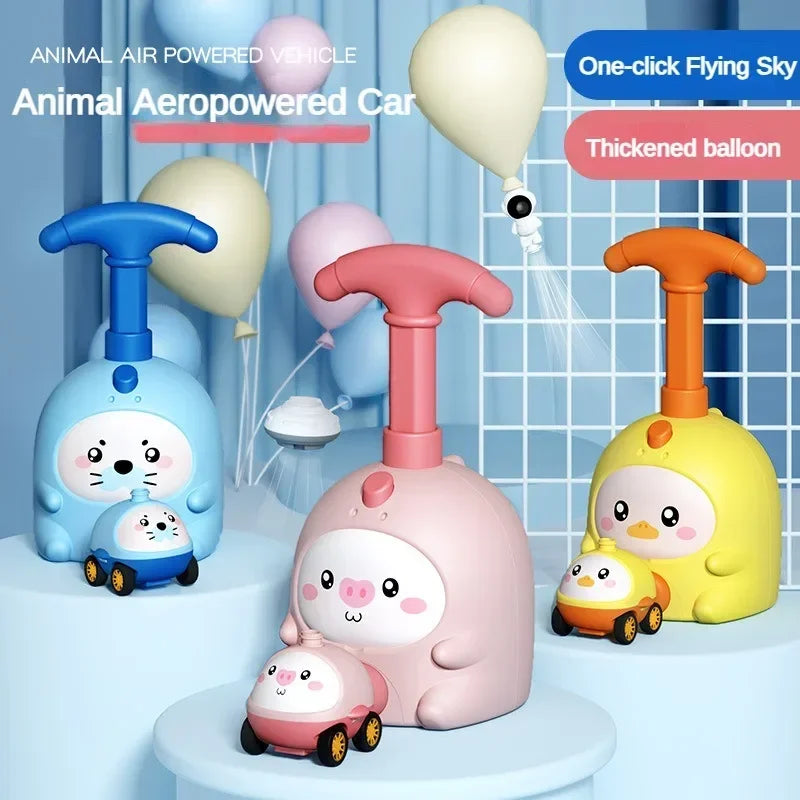 Balloon-powered toy car for kids ages 3 and up