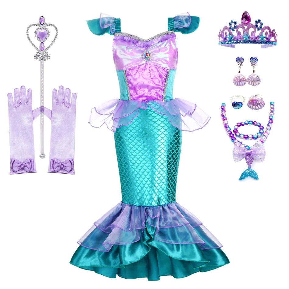 Sparkling Ocean Princess Dress for Kids