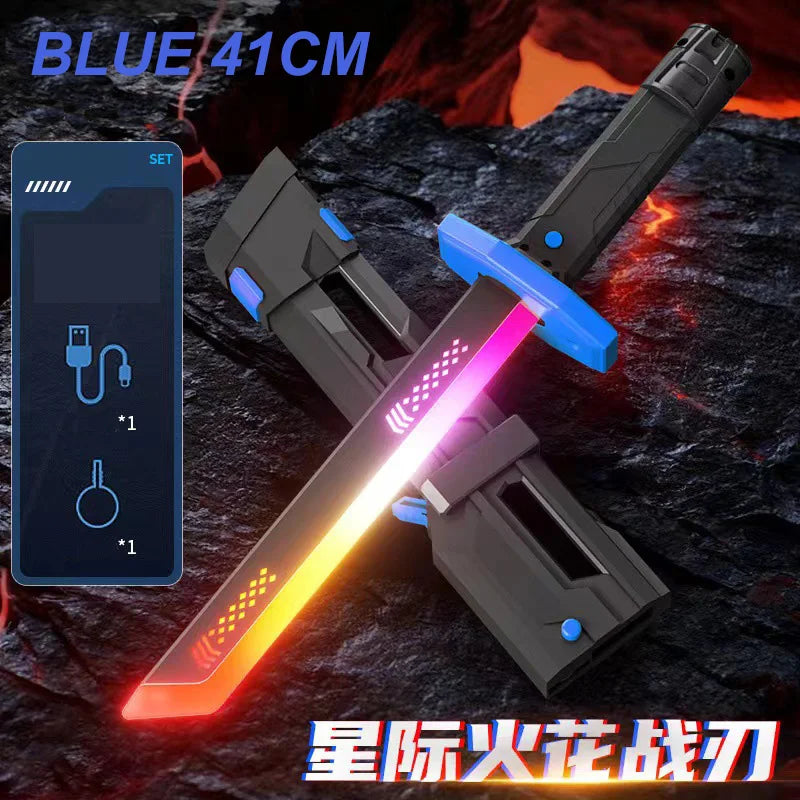 Glowing Streamer Sword Toy – Spark & Smoke Effect