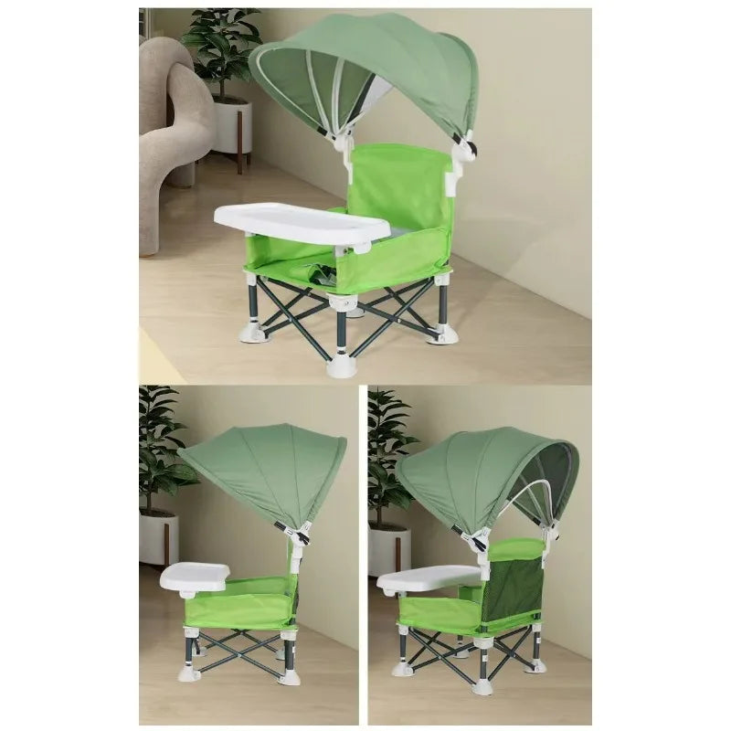 Portable Baby Camping High Chair with Sunshade Tent