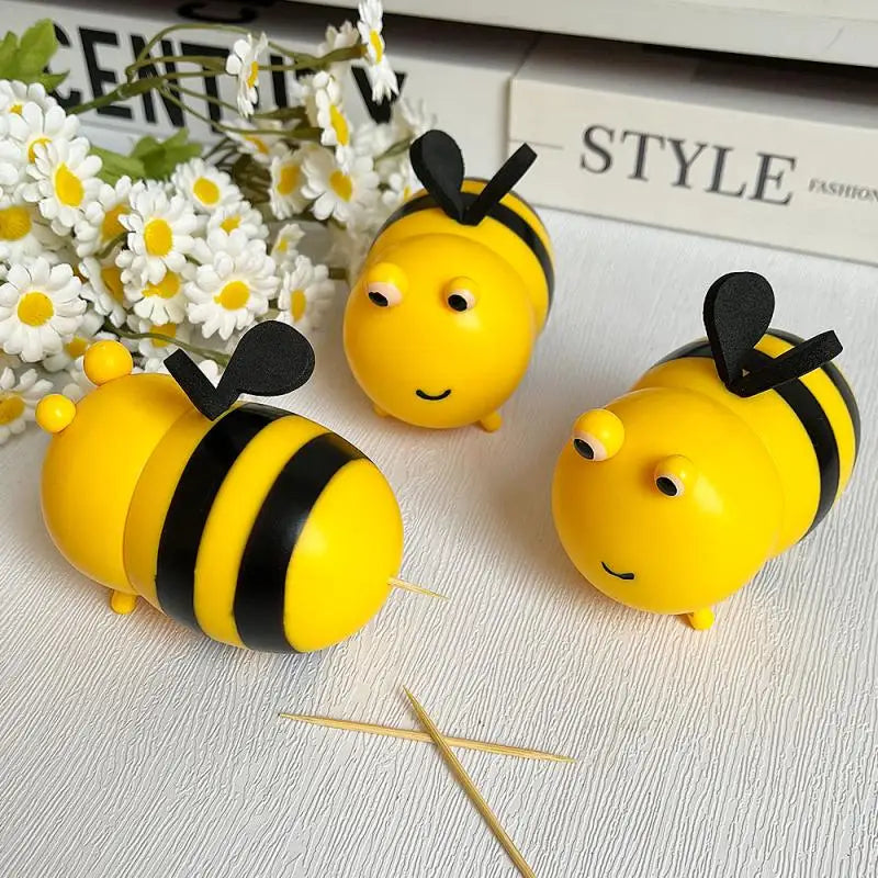Bee Toothpick Dispenser – Cute Auto Pop Holder | Toki Toy Box – In Use | Toki Toy Box
