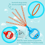 32-Hole Smiling Face Bubble Wand – Bubble Toy with Refill for Kids