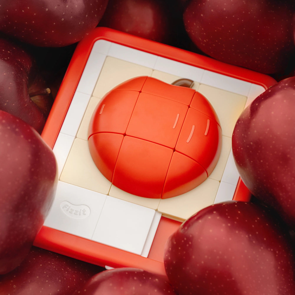 3D Apple Sliding Puzzle – Brain Game for Kids