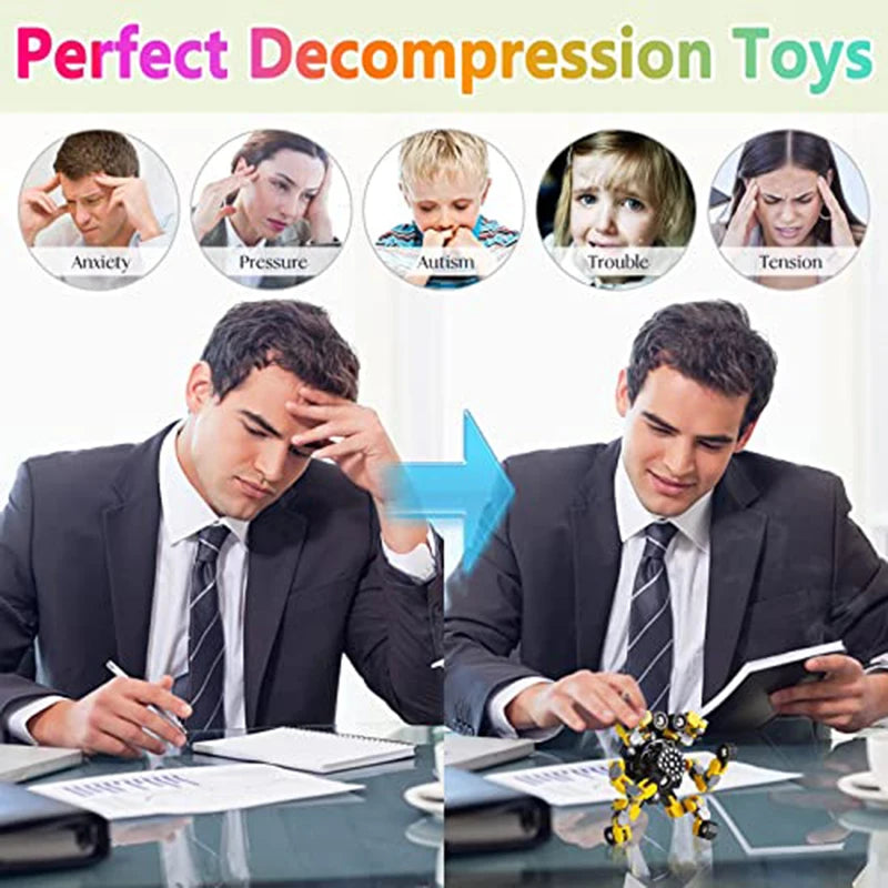 Transforming Fidget Spinner Chain – Stress Relief Toy for All Ages