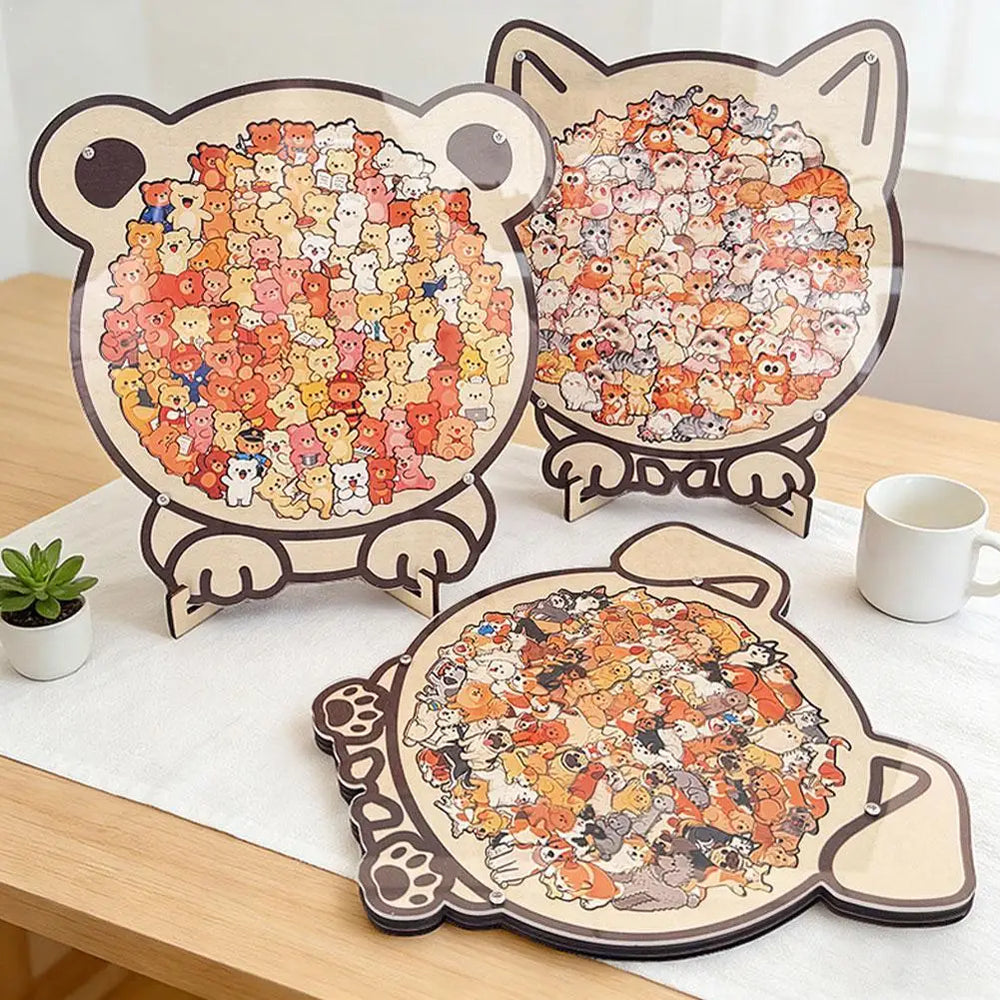 Animal Wooden Jigsaw Puzzle Stress Relief Art | Toki Toy Box