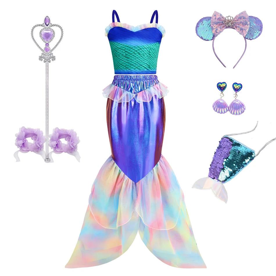 Sparkling Ocean Princess Dress for Kids