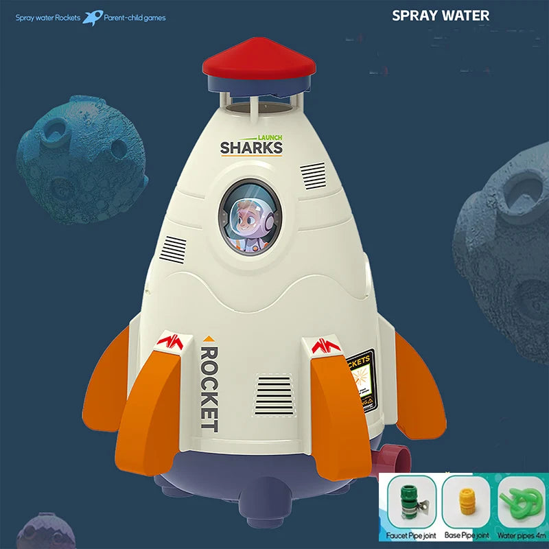 Flying Rocket Sprinkler Water Toy for Backyard Fun