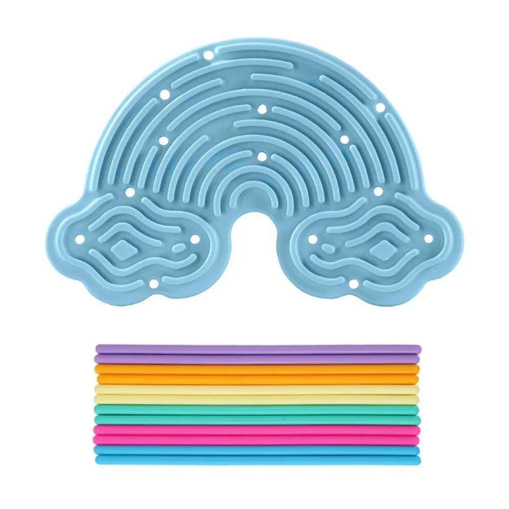 Rainbow String Sensory Board – Double-Sided Fidget