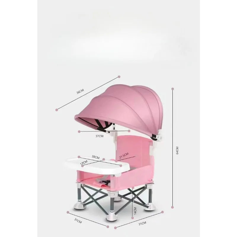 Portable Baby Camping High Chair with Sunshade Tent