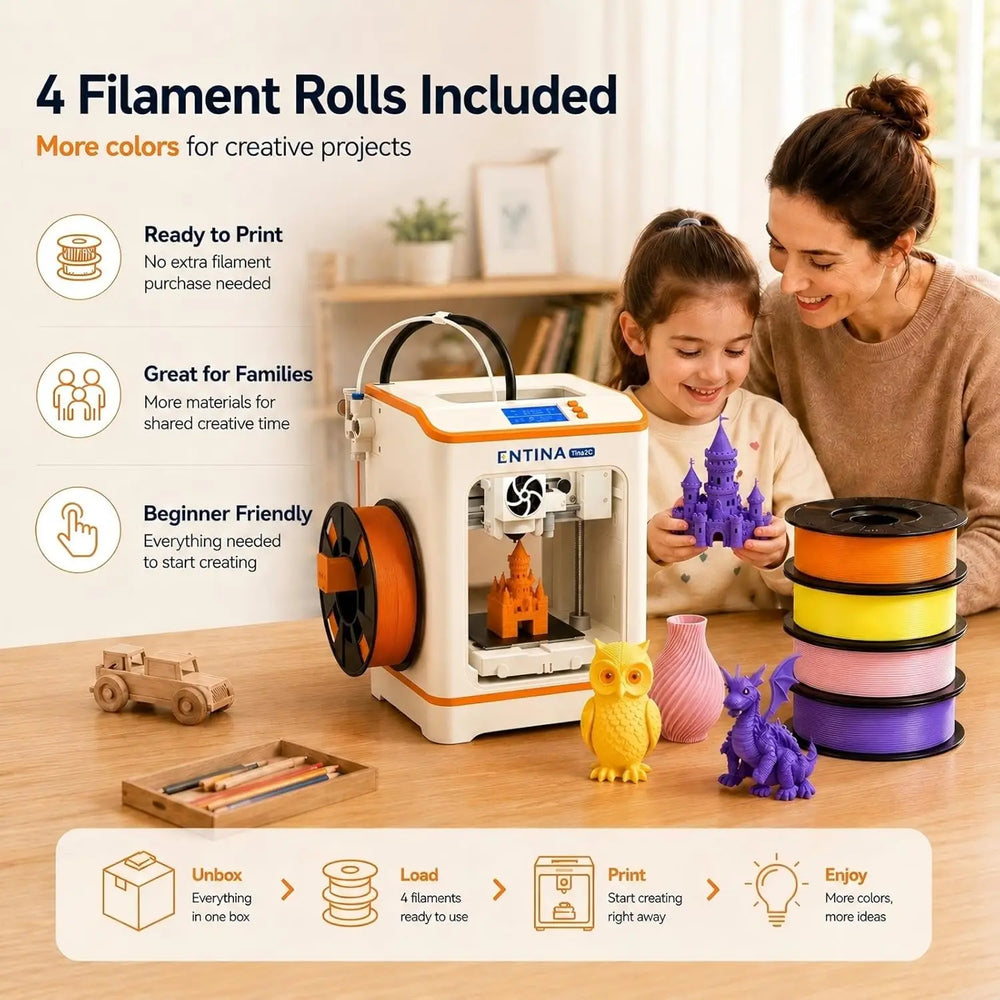 Mini Smart 3D Printer Bundle for Beginners