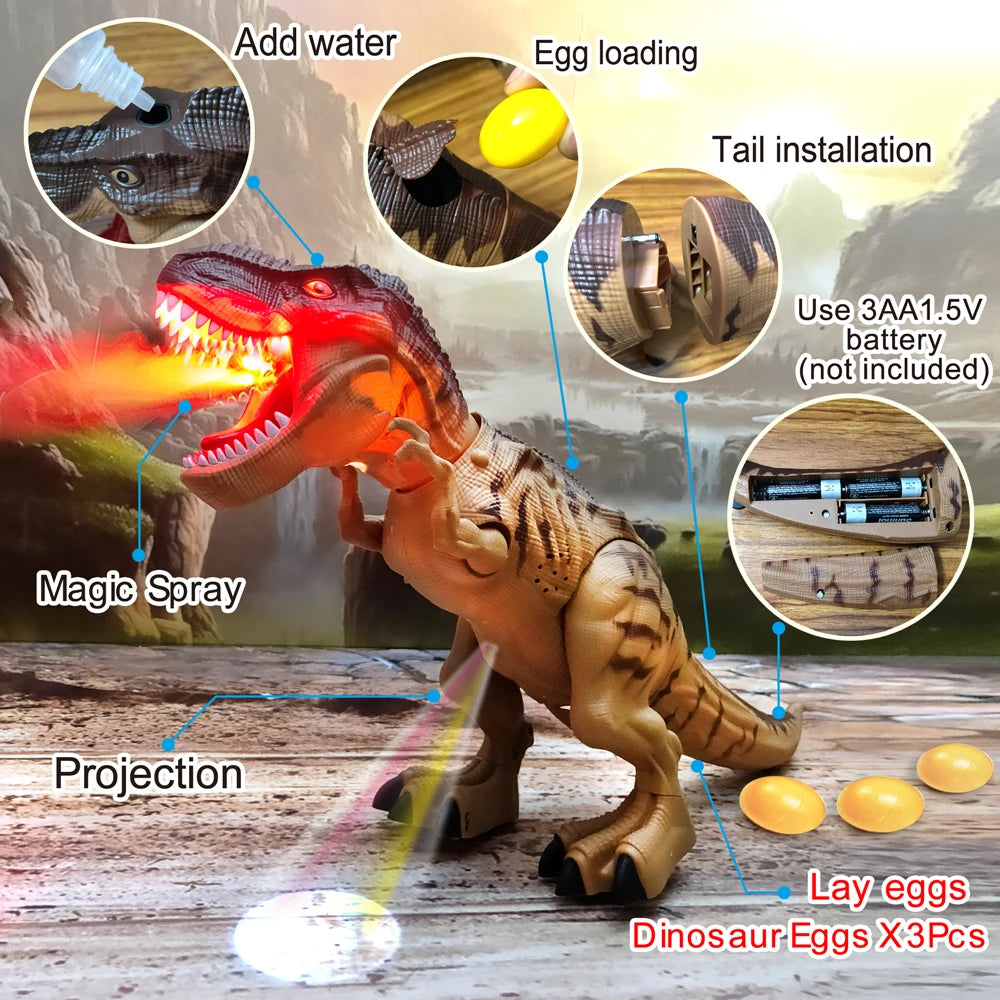 Walking Spray Dinosaur Robot Toy – Lights & Sounds – Detail | Toki Toy Box