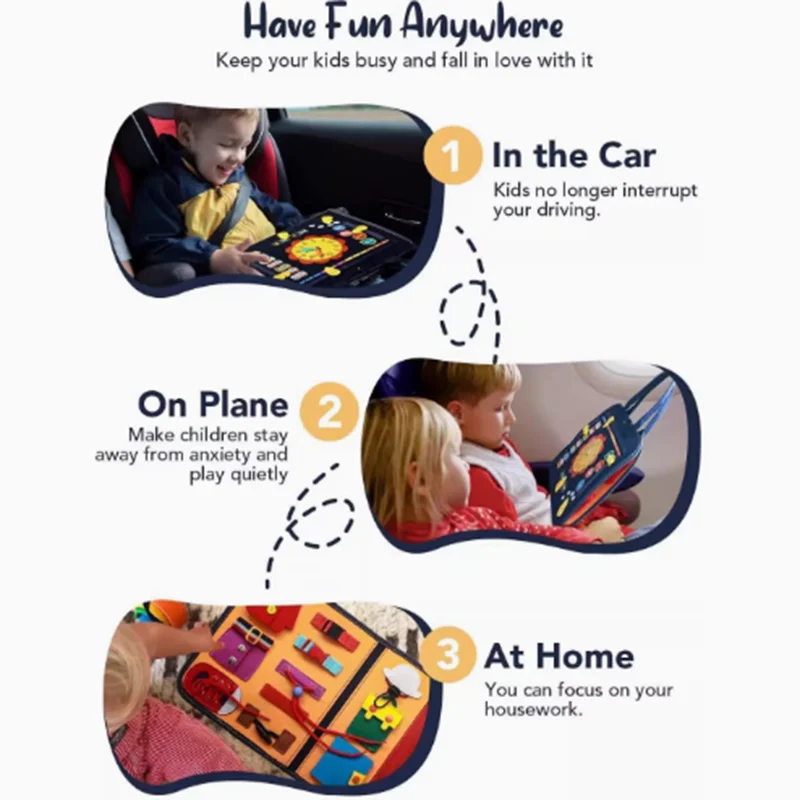 Montessori Busy Board Travel Bag for Curious Kids - Toki Toy Box
