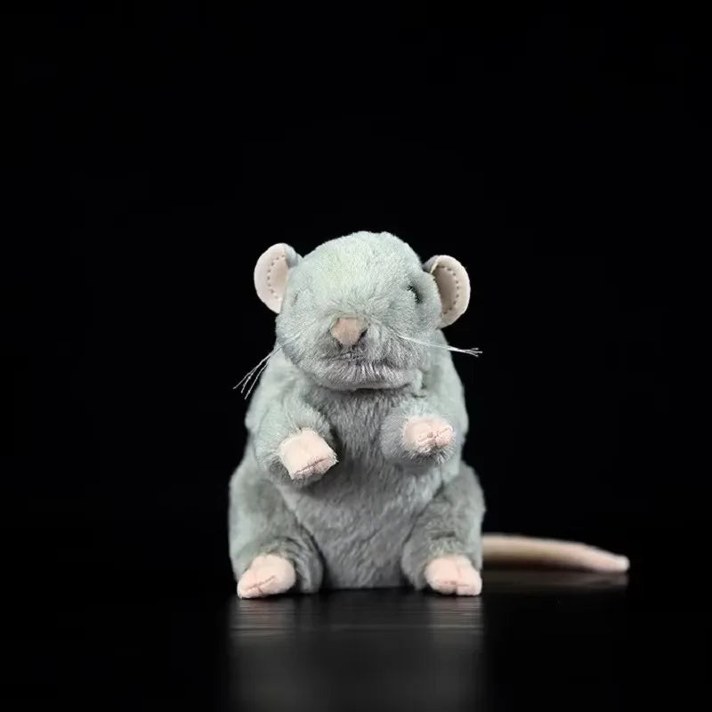 Realistic Gray Mouse Plush Toy for Animal Lovers