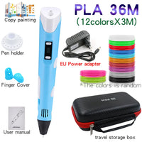 3D Printing Pen Set for Kids – DIY Creative Gift with Power Adapter & 12-Color PLA Filament (36M)
