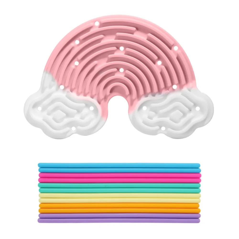 Rainbow String Sensory Board – Double-Sided Fidget