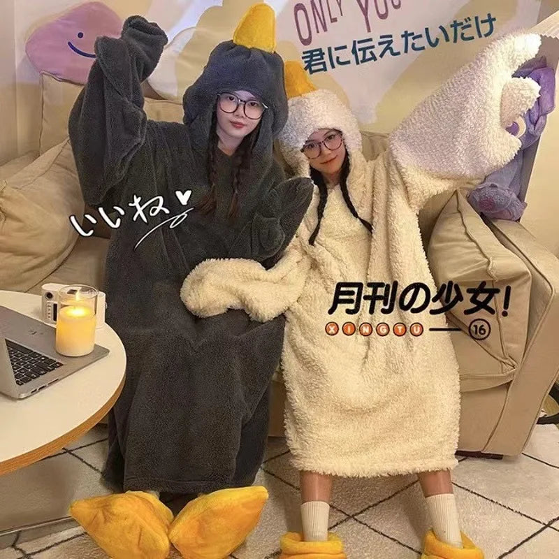 Goose Hooded Fleece Robe – Detail | Toki Toy Box