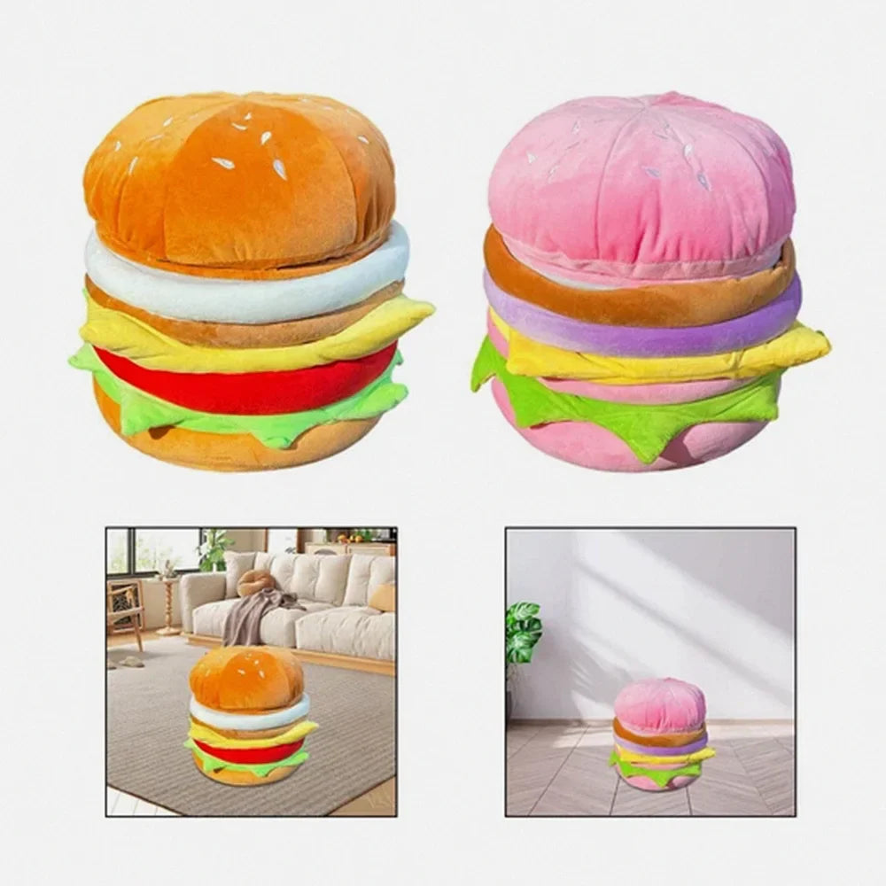 Burger Storage Ottoman Stool | Fun Hidden Organizer | Toki Toy Box – Side View | Toki Toy Box