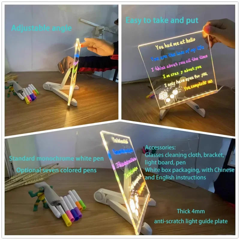 LED Acrylic Message Board | Creative Desk Display
