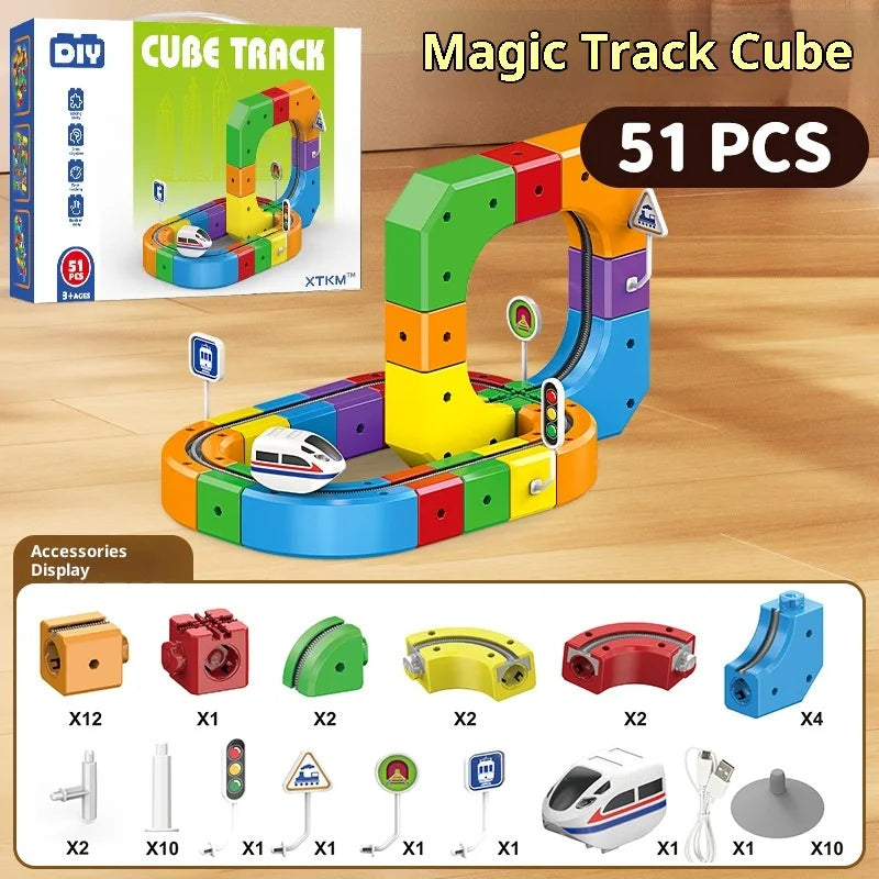 Starter track layout assembled on a floor