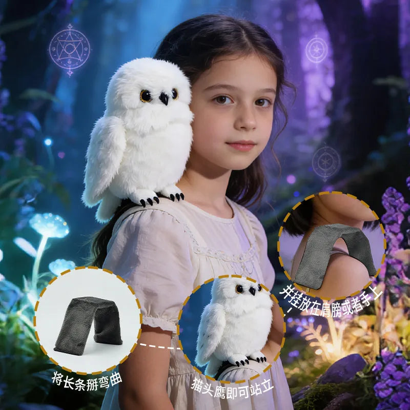 Interactive Snowy Owl – Magnetic Shoulder Pet Toy - Toki Toy Box