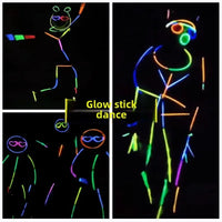 Colorful Glowing Matchstick Man Dance Props – with Glasses & Noise Makers
