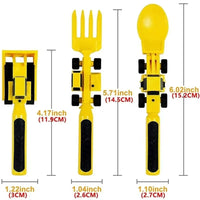 Creative Kids Dining Utensil Set – Bulldozer Spoon, Excavator Fork, Shovel Knife | Safe & Practical PP Material