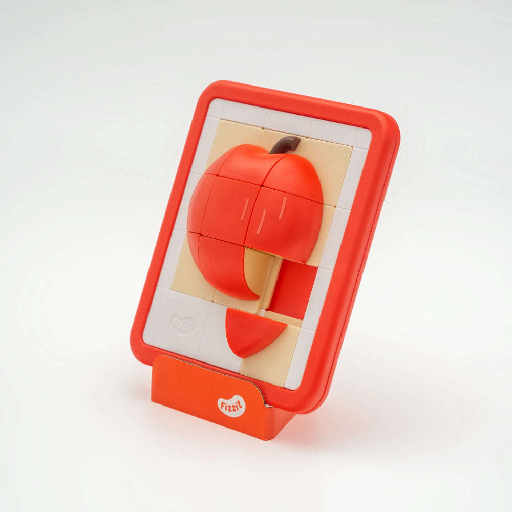 3D Apple Sliding Puzzle – Brain Game for Kids