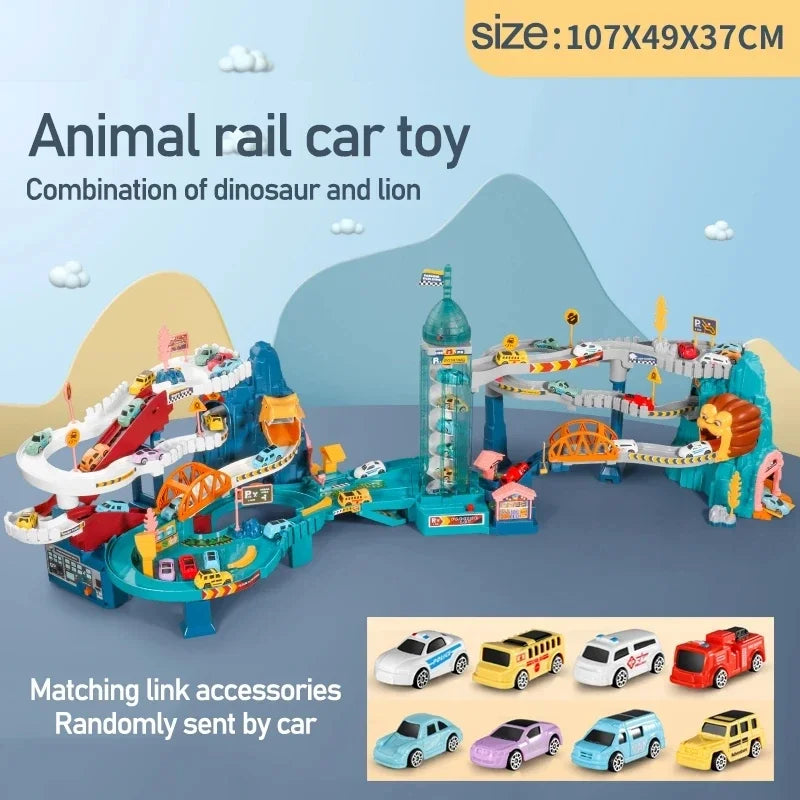 Dinosaur Rail Adventure Set – Interactive Racing Track Toy
