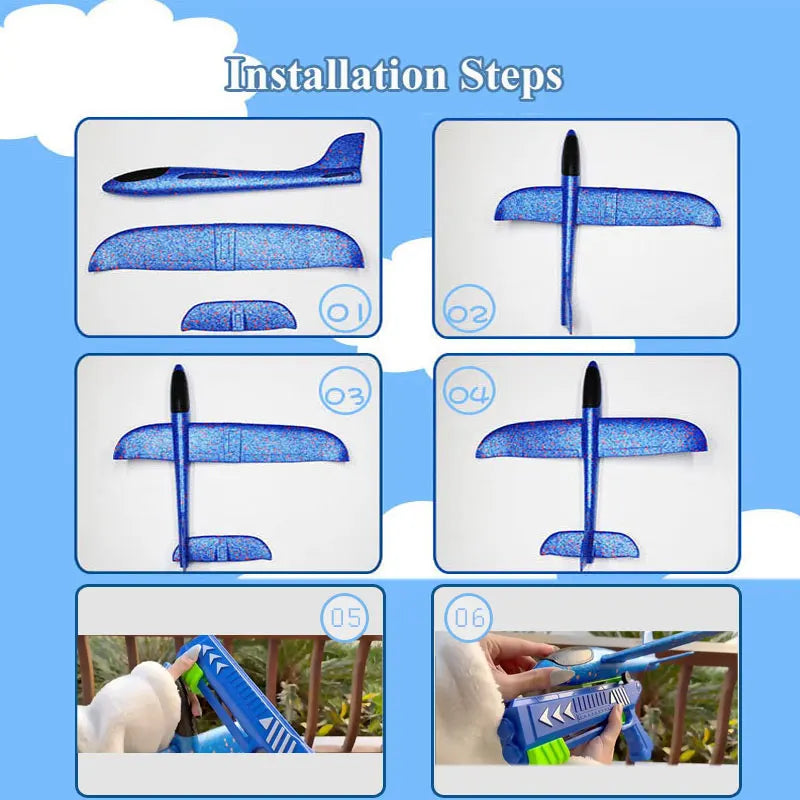 Foam Plane Launcher Toy – Long Distance Outdoor Fun