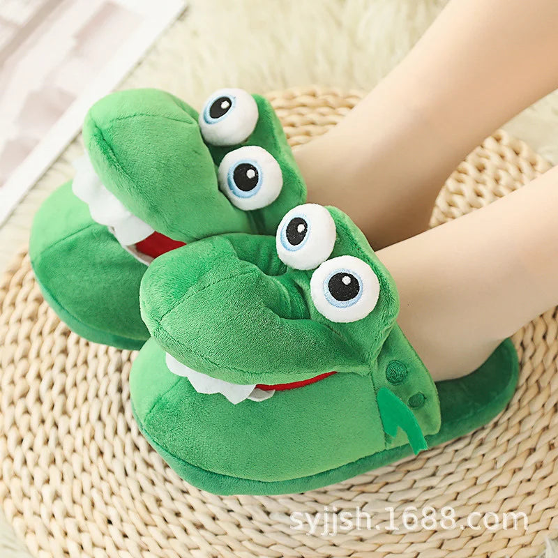 Crocodile Slippers – Funny Moving Mouth Cozy Home Shoes