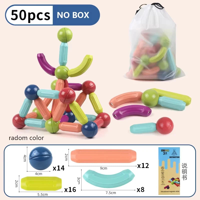 Magnetic Sticks – 64pc Set | Toki Toy Box