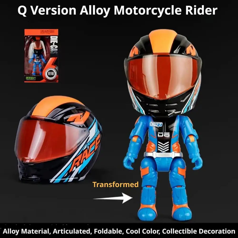 Poseable Motorcycle Rider Figure with Removable Helmet