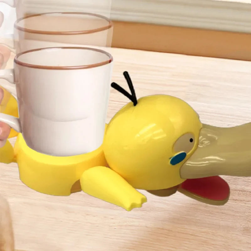 Duck Coaster – Funny Squeeze Desk Toy & Cup Holder – In Use | Toki Toy Box