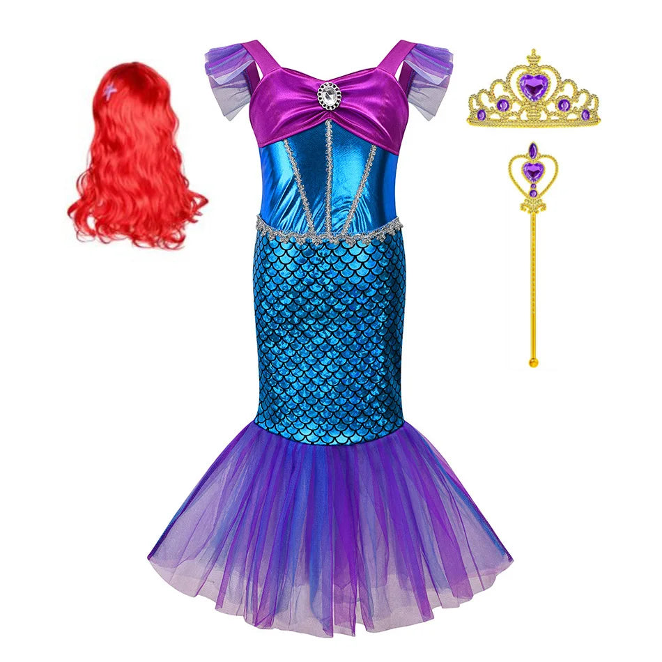 Sparkling Ocean Princess Dress for Kids
