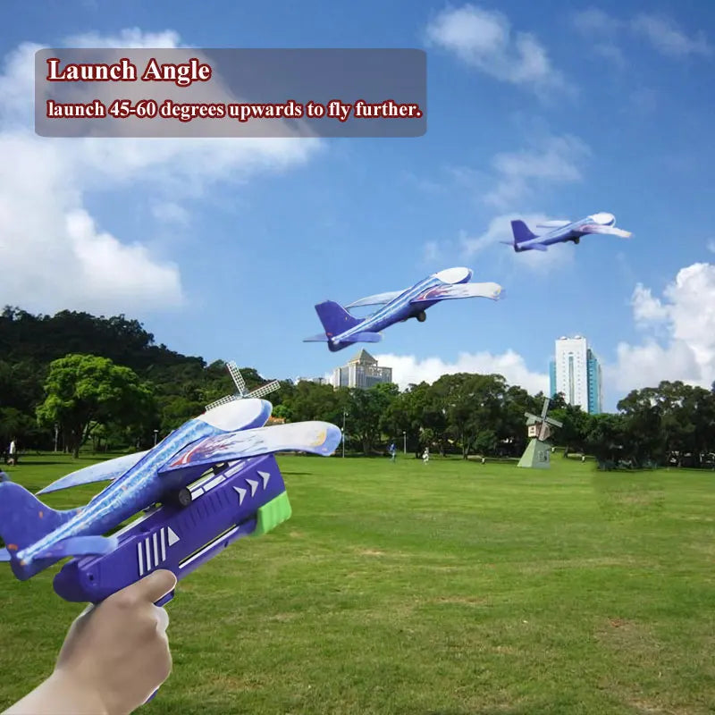 Foam Plane Launcher Toy – Long Distance Outdoor Fun